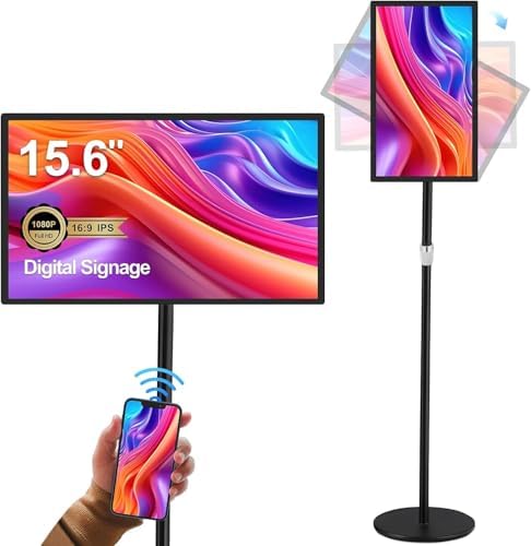 15.6" Digital Signage Display with Adjustable Stand by AmYourSideTechMan