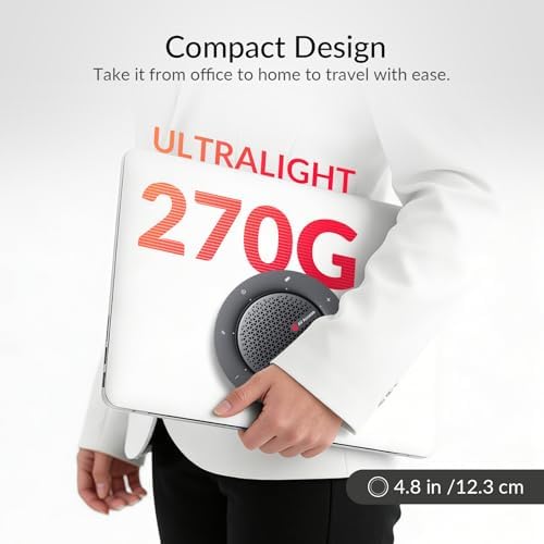 Bluetooth Conference Speakerphone, 360° 4-Mic Pickup, USB & Wireless - Image 6