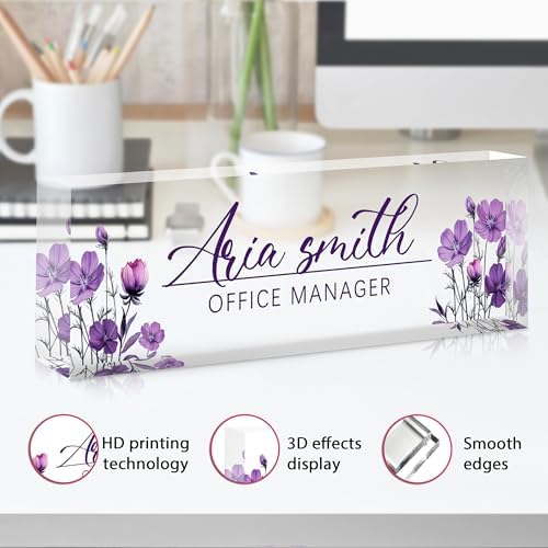Custom Name Plate for Desk, Acrylic Desk Name Plate Personalized, Employee Appreciation Gifts, Office Desk Accessories for Woman Teacher Nurse, Coworker Gifts for Manager Assistant - Image 3