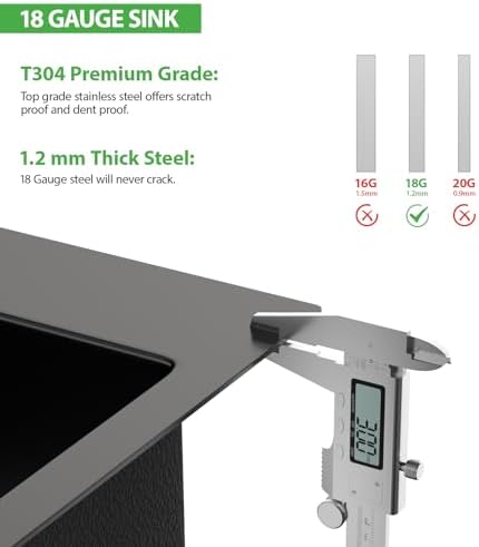 25 Inch Black Drop In Stainless Steel Laundry Utility Sink - Image 6