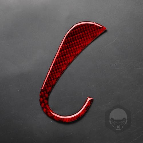 Real Soft Red Carbon Fiber Car Inner Door Handle Switch Panel Decorative Strip Cover Sticker Auto Interior Decoration Accessories Compatible with Benz Smart 2016 2017 2018 2019 2020 2021 - Image 5