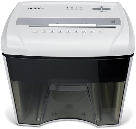 Aurora Desktop Style High-Security Anti-Jam 12-Sheet Micro-Cut Paper and CD/Credit Card/Junk Mail Shredder with 1.8 Gallon Pullout Basket/Security Level P-4 by Aurora