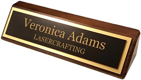 Lasercrafting Executive Walnut Desk Name Plate, Custom Engraved, 2x8, 2x10 - Image 4