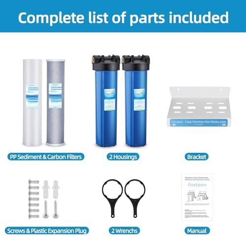 Geekpure 2 Stage Whole House Water Filter System-1" NPT Brass Port - Image 5