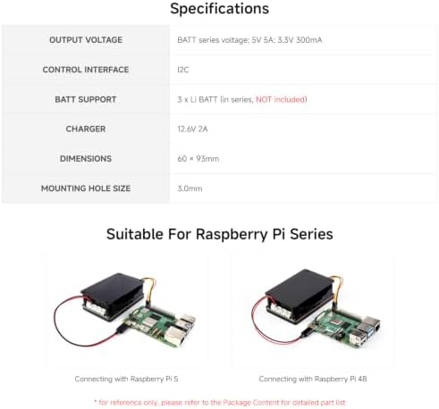 Waveshare Uninterruptible Power Supply (UPS) Module, Supports Charging and Power Output at the Same Time, 3S & 5V 5A Output, Compatible with Raspberry Pi Board - Image 4