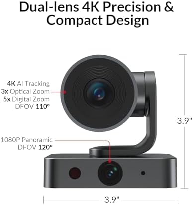 Dual-Camera AI-Powered PTZ Conference Camera (4K 15x Zoom+1080P Panoramic) - Image 2