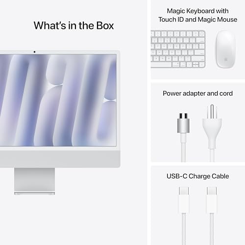 Apple 2024 iMac All-in-One Desktop Computer with M4 chip with 10-core CPU, 10-core GPU: Built for Apple Intelligence, 16GB Unified Memory, 512GB SSD Storage; Silver with AppleCare+ (3 Years) - Image 6