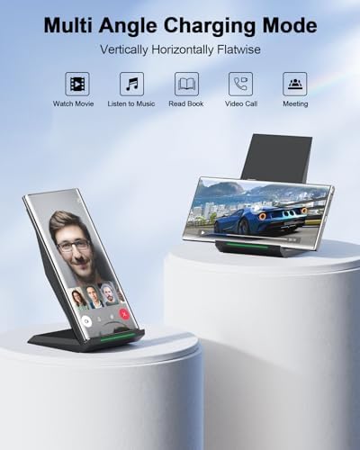 Fast Wireless Charger, [2 Pack] NANAMI Wireless Charging Stand for iPhone 16/16 Plus/16 Pro/16 Pro Max/15/14/13/12, Phone Charger Dock for Samsung Galaxy S26/S26+/S24/S24 Ultra/S23/S22/S21, Pixel 6/5 - Image 3