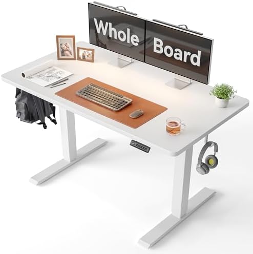 CubiCubi 48 x 24 Large One-Piece Electric Adjustable Standing Desk, White by CubiCubi