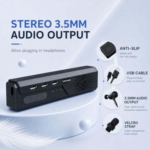 3 in 1 USB Wired Speaker with Microphone,Conference Speakerphone for PC & Laptop,360° Voice Pickup, Plug and Play, Computer Speaker for Zoom, Teams, Skype, Home Office & Online Meetings - Image 4