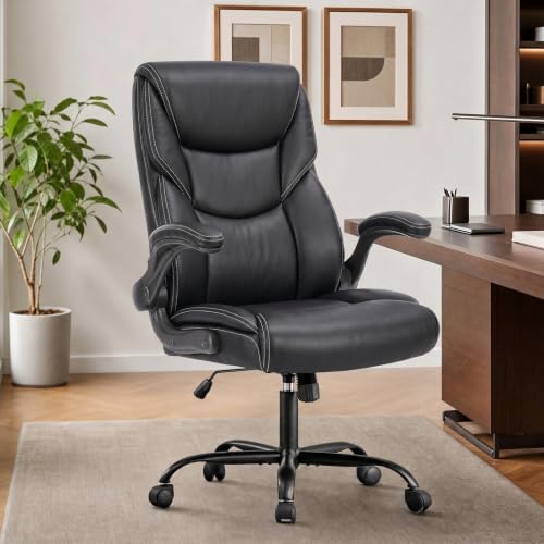 Sweetcrispy Computer Desk Chair, Lumbar Support Video Game Chair PU Leather - Image 2