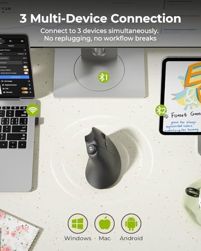 seenda MOU-302 Wireless Bluetooth Ergonomic Vertical Mouse with Volume Knob - Image 6