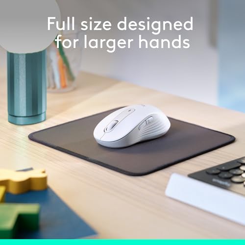 Logitech Signature M650 L Full Size Wireless Mouse Large Sized - Off White - Image 3