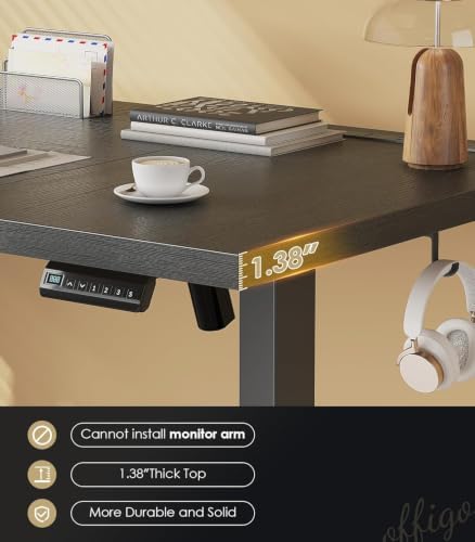 OffiGo 71 Inch Executive Electric Standing Desk Height Adjustable, Black - Image 5