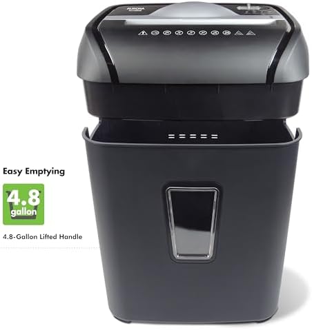 Aurora AU1208XE Anti-Jam 12-Sheet Crosscut Paper/Credit Card Shredder with 4.8 Gallon Wastebasket - Image 4