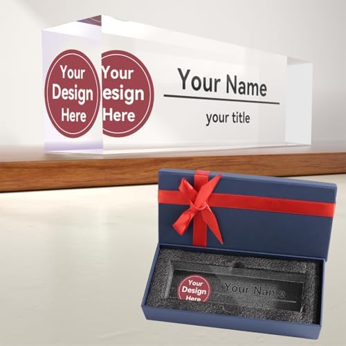 Desk Name Plate Personalized, Custom Name Plates for Desks, Office Desk Decor, Make Your Own Nameplate with Logo, Name Plates for Desks, Personalized Office Gift for Coworkers (Logo) 731 by Unknown