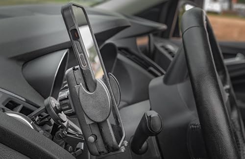 AutoExec Reach Desk Back Seat Left Side for Your Vehicle Workstation and Mobile Office, Blue, with Printer Stand and Phone Vent Clip - Image 7