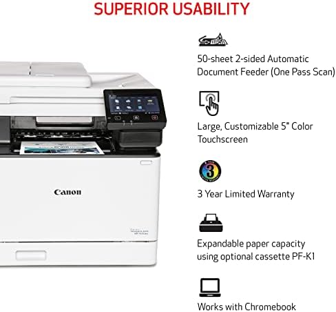 Canon imageCLASS MF753Cdw Wireless Duplex Color Laser All-in-One Printer, Scanner, Copier, Fax, 35 PPM, White - Image 6