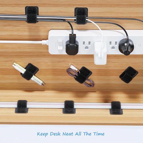 Under Desk Cable Management Kit: 20 Adhesive & 100 Zip Ties Black - Image 3