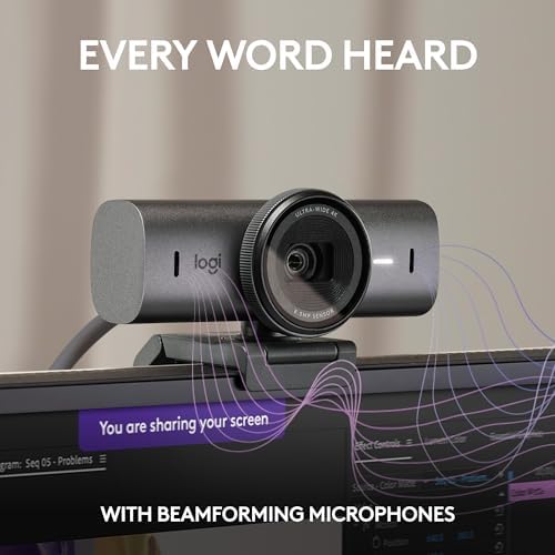Logitech MX Brio Ultra HD 4K Webcam Collaboration and Streaming - Graphite - Image 4