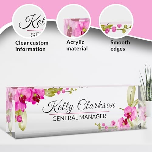 Desk Name Plate Personalized, Custom Name Plate for Desk, Acrylic Desktop Accessories, Office Gift & Decor for Women Men, Teacher Nurse Boss Employee Appreciation Gifts - Image 4