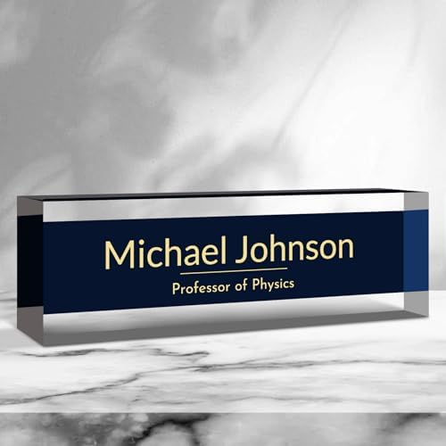 Desk Name Plate Personalized, Custom Name Plate for Desk, Acrylic Desktop Accessories, Office Gift & Decor for Women Men, Teacher Nurse Boss Employee Appreciation Gifts by PersonalizedGifts