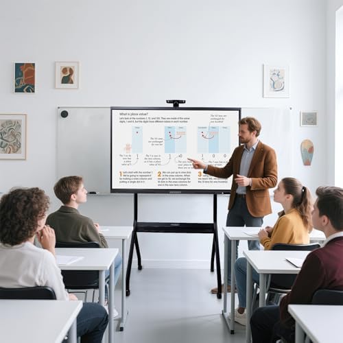Smart Board 65 Inch Interactive Whiteboard, 4K UHD Touch Screen Digital Board with 20MP Camera, Built-in Android OS for Conference, Office, Teaching - Mount Included - Image 5