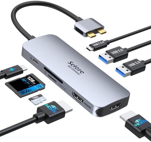 Selore Laptop Docking Station, Dual Monitor USB C Hub for MacBook by SeloreS-Global