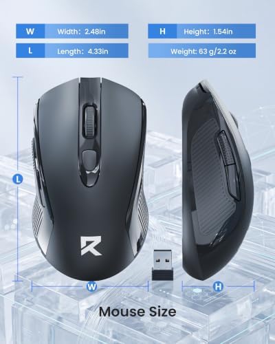 Redragon Wireless Mouse - BT& 2.4GHz Dual Mode - Max 4000 DPI - 6 Buttons - 18 Months Battery - No Wires - Smooth Tracking - Quiet Silent Portable Optical Computer Mouse for Laptop, PC, Windows, Mac - Image 6