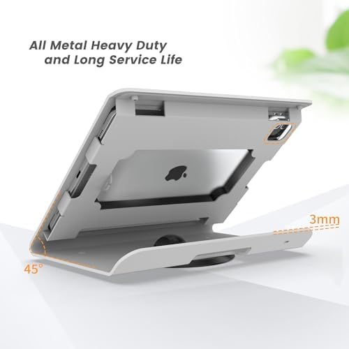 Tablet POS Stand - Heavy Duty Steel Kiosk Stand with 360° Swivel Base Anti-Theft Compatible with 10.9" iPad 10th, Pro 11" 1 2 3 4, Air 4 5, Air 11"(M2/M3/M4), iPad 11"(A16) - BSC102WA - Image 6