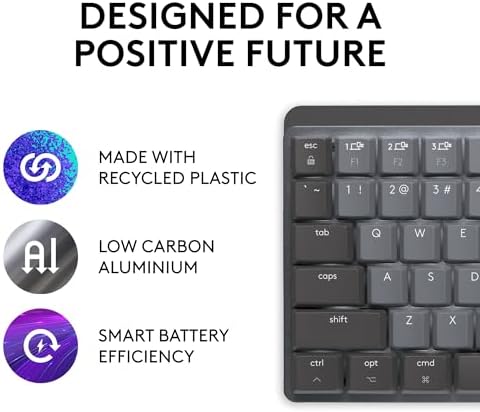 Logitech MX Mechanical Mini Mac Wireless Keyboard Low-Profile - Space Grey - Image 5