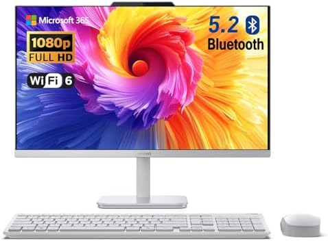 Lenovo A100 24" IPS FHD All in One Desktop Computer, Intel 8-core CPU, 8GB RAM, 512GB SSD Storage, Wireless Keyboard & Mouse Included, Support Dual-Display, HDMI, Windows 11, Cloud Grey by LENOVO