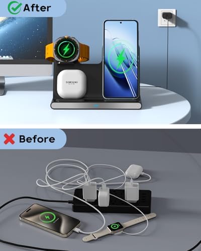 3 in1 Wireless Charger Fast Charging Stand 15W Foldable Phone Charger Stand - Image 3
