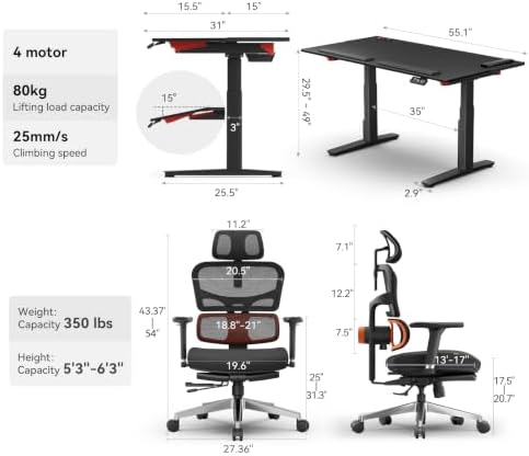 Newtral Smart Motorized Tilt Desk + Ergonomic Office Chair Bundle - Image 2