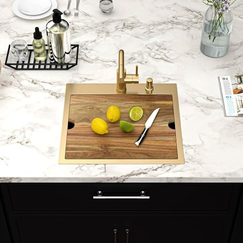 21 Inch Gold Drop In Outdoor Bar Sink with Faucet - Image 2