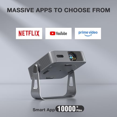 【Now with Netflix & 1800ANSI】 Smart 4K Projector with WiFi and Bluetooth, 3D Dolby Audio and Auto Focus Portable Outdoor Projector, Movie Home Theater Projectors for Bedroom/Ceiling - Image 5
