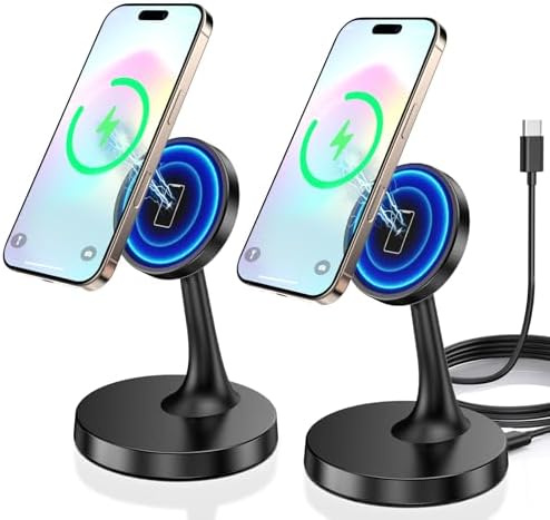 2 Pack Magnetic Wireless Charger iPhone, 15W Fast Mag-Safe Charger Stand for iPhone 18/18 Pro/18 Air/18 Pro Max 17/16/15/14/13/12 Series Magnet Wireless Charging Station/Pad for AirPods- Gifts Ideas by TXXTOLMagnaticCharger