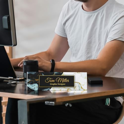 Personalized Acrylic Office Desk Name Plate with Name and Title Printing - Image 2