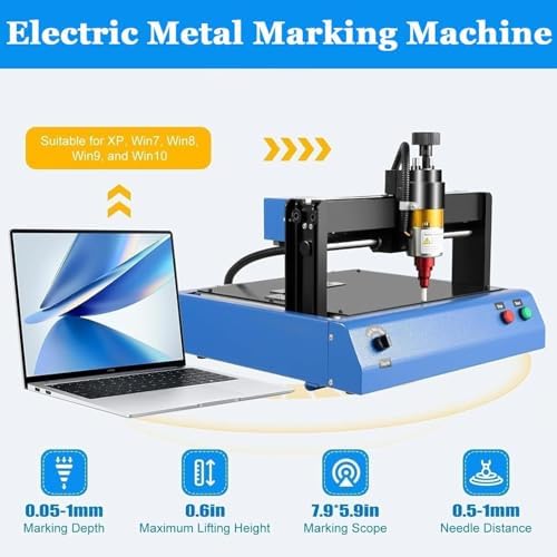 400w Electric Marking Machine Portable Metal Plastic Engraving Machine Desktop Nameplate Tag Marking Tool Adjustable Force,0.05-1mm Depth, for Mark Fixed Character 300x200mm - Image 3