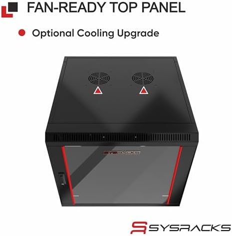 12U Wall Mount Home Lab Server Rack – 19" Locking Network Cabinet, 24" Deep Empty Rack Enclosure for Routers, NAS, Switches and Home Network Equipment - Image 4