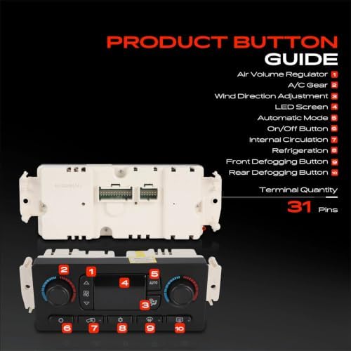 A-Premium Automatic Climate Control Module A/C & Heater Control Panel - Image 3
