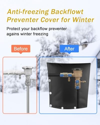 Backflow Preventer Pipe Insulation Cover (5°F), POROLIR 20"X16" Thicker Pressure Vacuum Breaker Cover, Water Well Pump Sprinkler Valve Cover for Winter Freeze Protection, Black - Image 3