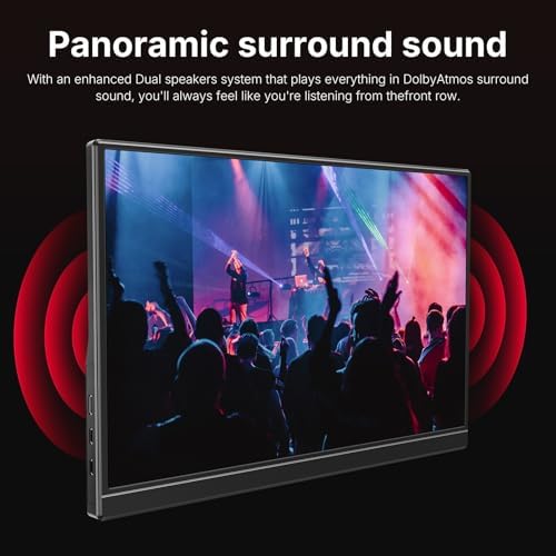 WGK 15.6 inch Portable Monitor 1080P FHD Travel Display HDMI/USB-C Compatible with Laptops, Desktops, Phones, PS, Mac, Xbox, Switch, and Other Gaming Devices Includes Stand and Speakers VESA - Image 6