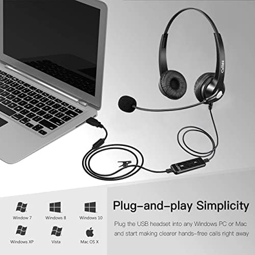 Callez USB Headset with Microphone Noise Cancelling & Audio Controls for PC - Image 5