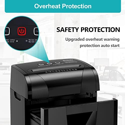 Woolsche Paper Shredder, 18-Sheet Cross Cut with 5.28-Gallon Pull Out Bin, P-4 Security Level, Shred Paper and Credit Card and CD, Durable&Fast with Auto Jam Proof System Shredder for Office - Image 6
