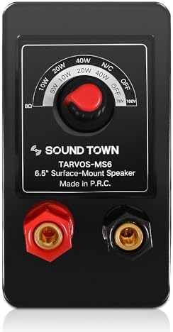 Sound Town Commercial Restaurant Bluetooth Amplifier + Surface-Mount Speaker Set, with One 6-Zone 70V/100V Amplifier with Bluetooth, 4 x 5.25-Inch Surface-Mount Speakers, Black (PAC180X4MS5B) - Image 7
