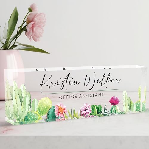 Personalized Custom Name Plate, Office Desk Decor for Women & Men, Employee Appreciation Gifts for Boss, Lawyer, Manager, Teacher, Nurse by AeekdookWoodenPuzzles