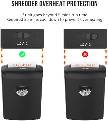 Suntiko 12 Sheet Home Office Cross Cut Shredder Black - Image 7