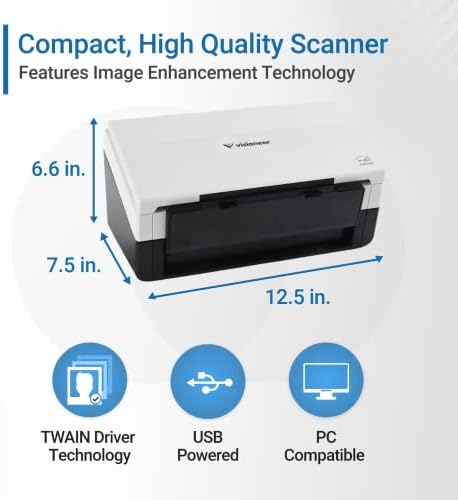Visioneer Patriot D40 Duplex Scanner for PC and Mac, 70 PPM, Sheetfed 80 Page Automatic Document Feeder (ADF) - Image 6