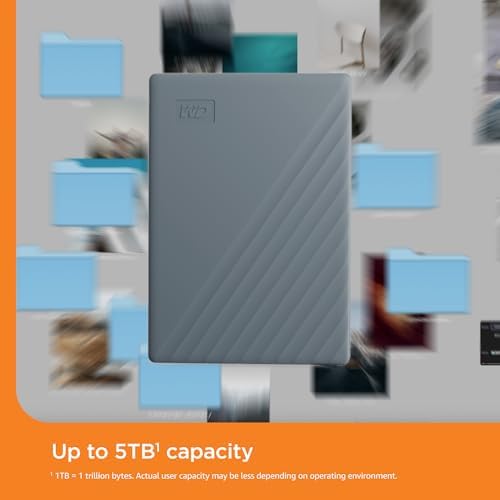 WD 5TB My Passport Portable Hard Drive, Works with USB-C and USB-A, Windows PC, Mac, Chromebook, Gaming Consoles, and Mobile Devices, Backup Software and Password Protection - WDBRMD0050BGY-WESN - Image 5